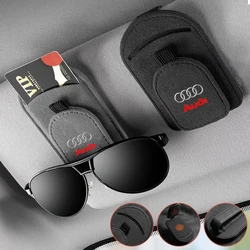 Car Glasses Clip Sun Visor Sunglasses Card Holder Accessory For Audi Quattro Sline A3 A4 A6 A5 Q5 A1 Q7 Q3 Q2 Q8 A7 A8 TT S1 SQ5