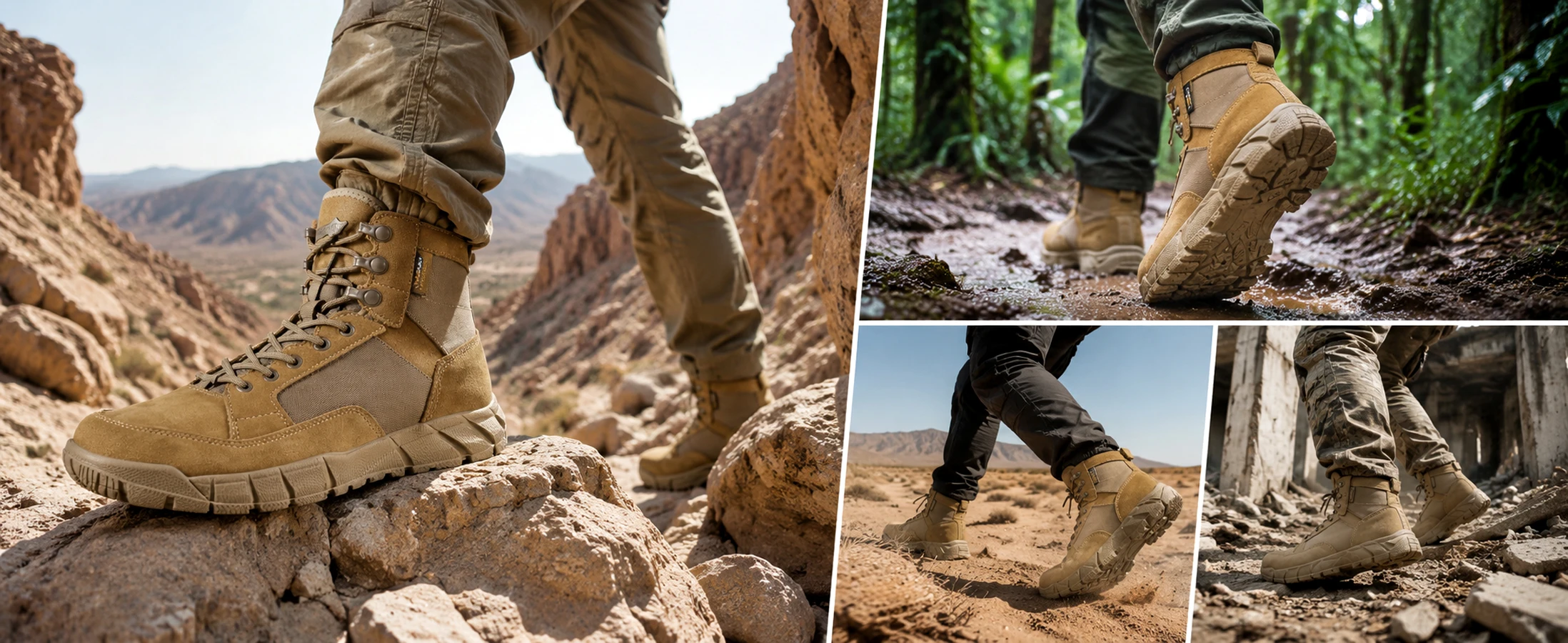 ANTARCTICA Leichte, taktische Militärstiefel für Herren zum Wandern, Arbeitsstiefel, Kampfstiefel, Anti-Kollisions-Trainingsstiefel, zum Schnüren, wasserdicht, für den Außenbereich – Detail 9