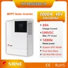SRNE 하이브리드 태양광 인버터, 순수 사인파 인버터, 내장 MPPT 80A 태양광 컨트롤러, PV 입력 최대 500Vdc, 5000W, 220V, 230VAC, 48V 1