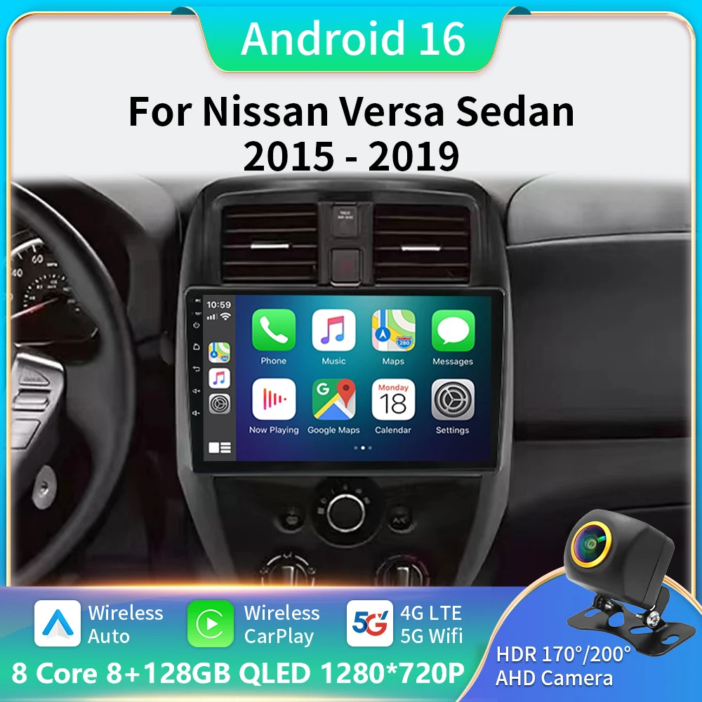 

Android 16 Car Radio For Nissan Micra K13 March K13 2013-2019 GPS Stereo Carplay Multimedia Player Android Auto 5G Wifi No 2din