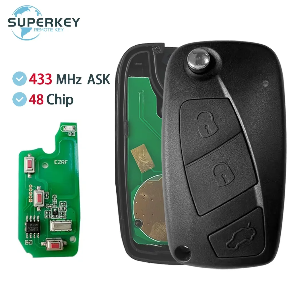 Remote Car Key 434Mhz Megamos ID48 For Fiat Bravo Linea Punto Musa Ducato Ypsilon Daily For PEUGEOT BOXER For Citroen Jumper