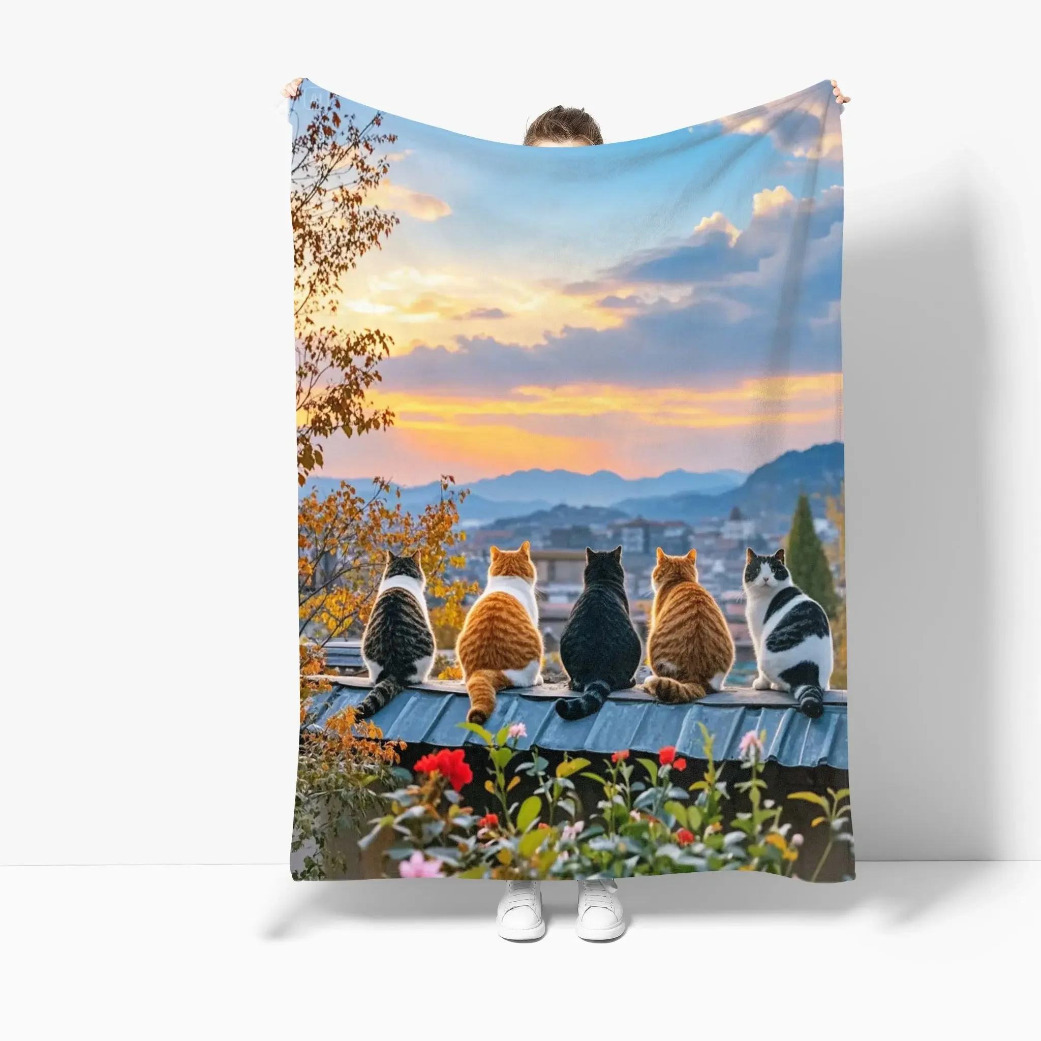 

Cat Blanket, Soft, Comfortable And Cute Blanket, Sofa, Bed, Plush Pet Blanket, Office, Bedroom, Travel Pet Gift