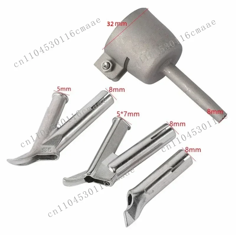 New 4pcs/set of 35mm/32mm Stainless Steel Standard Nozzle Hot Air Plastic Welding Gun Accessories Fixing Point 5 * 7/5mm