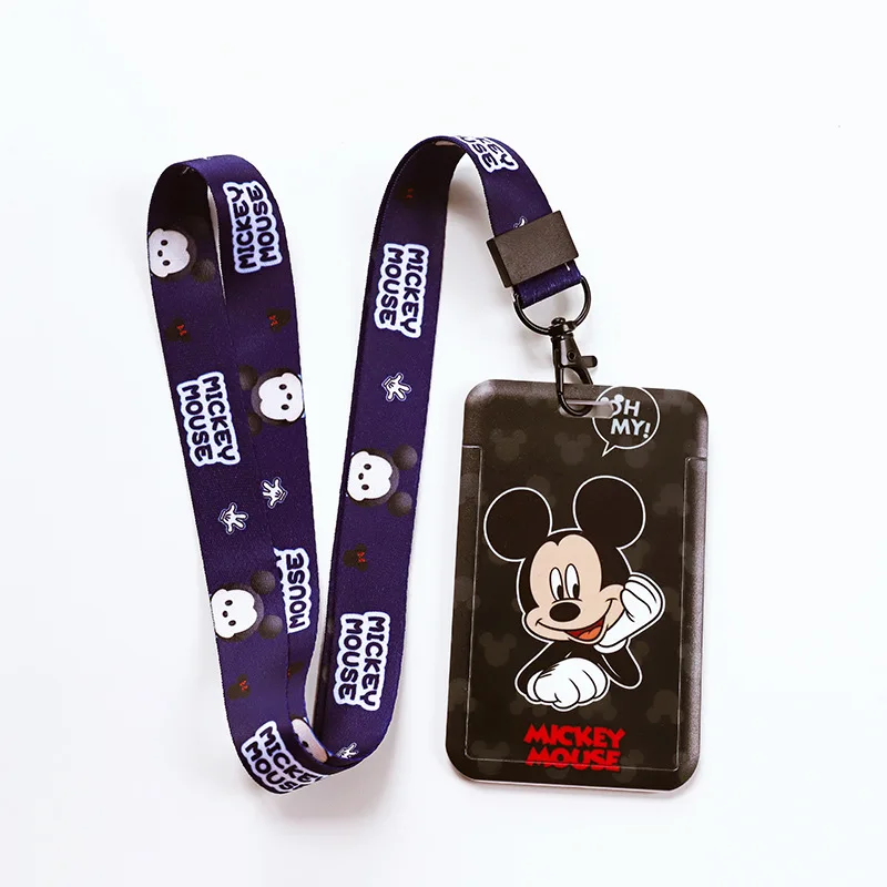 Disney Mickey Minnie Cartoon Lanyard for Keys Keychain Badge Holder ID Credit Subway Card Pass Hang Rope Lariat Phone Charm Gift