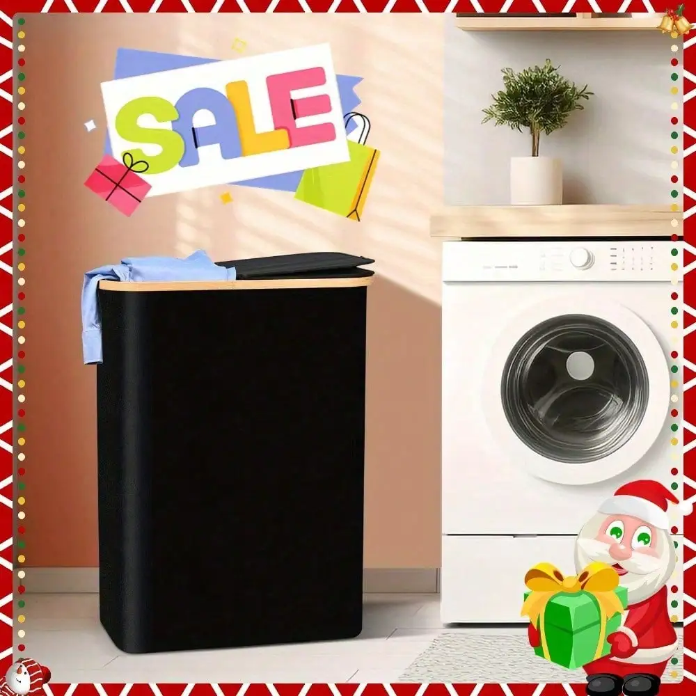 

160 liter large capacity, foldable laundry basket with cover, suitable for bathroom, laundry room, durable, easy to carry