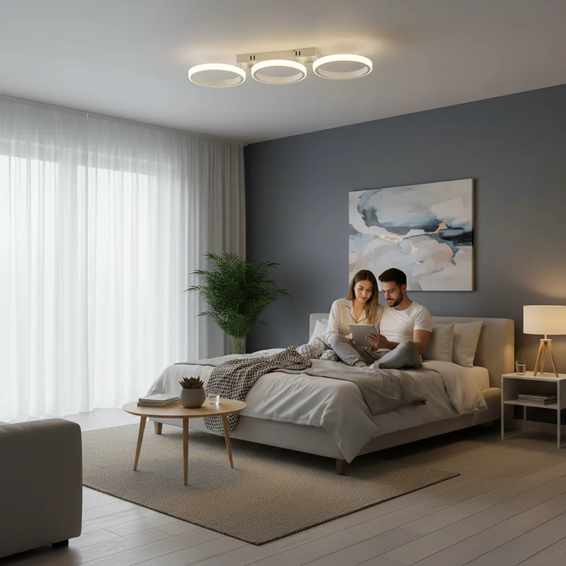 3Rings Contemporary LED Ceiling Light Energy Efficient Super Bright Wide Angle Illumination for Living Room Bedroom Balcony
