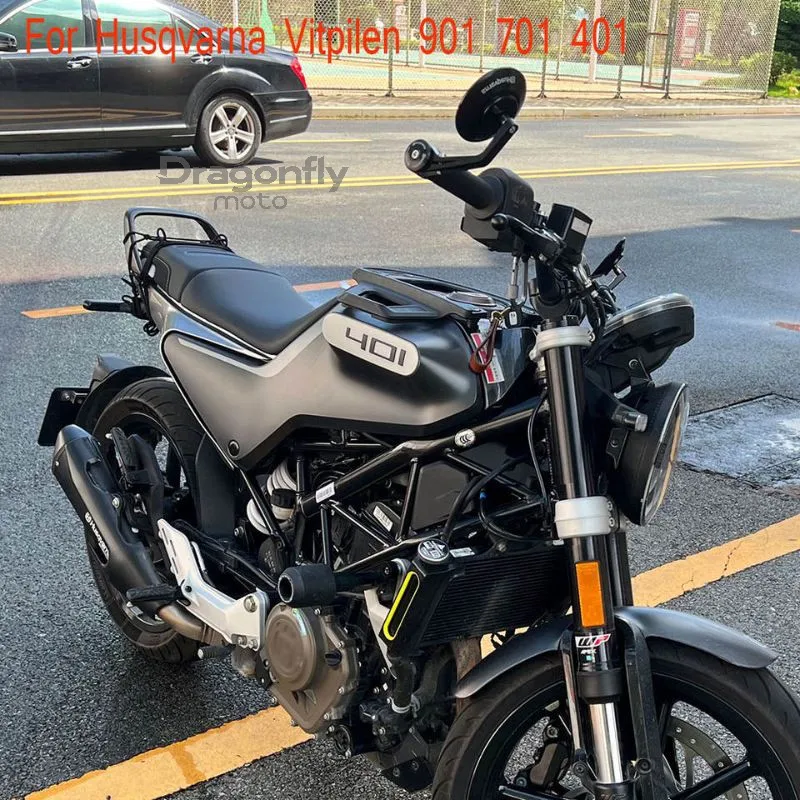 مرآة جانبية لبار الدراجة النارية لـ Husqvarna Svartpilen Vitpilen 401 250 ملحقات الرؤية الخلفية للمقود باستخدام الحاسب الآلي من الألومنيوم