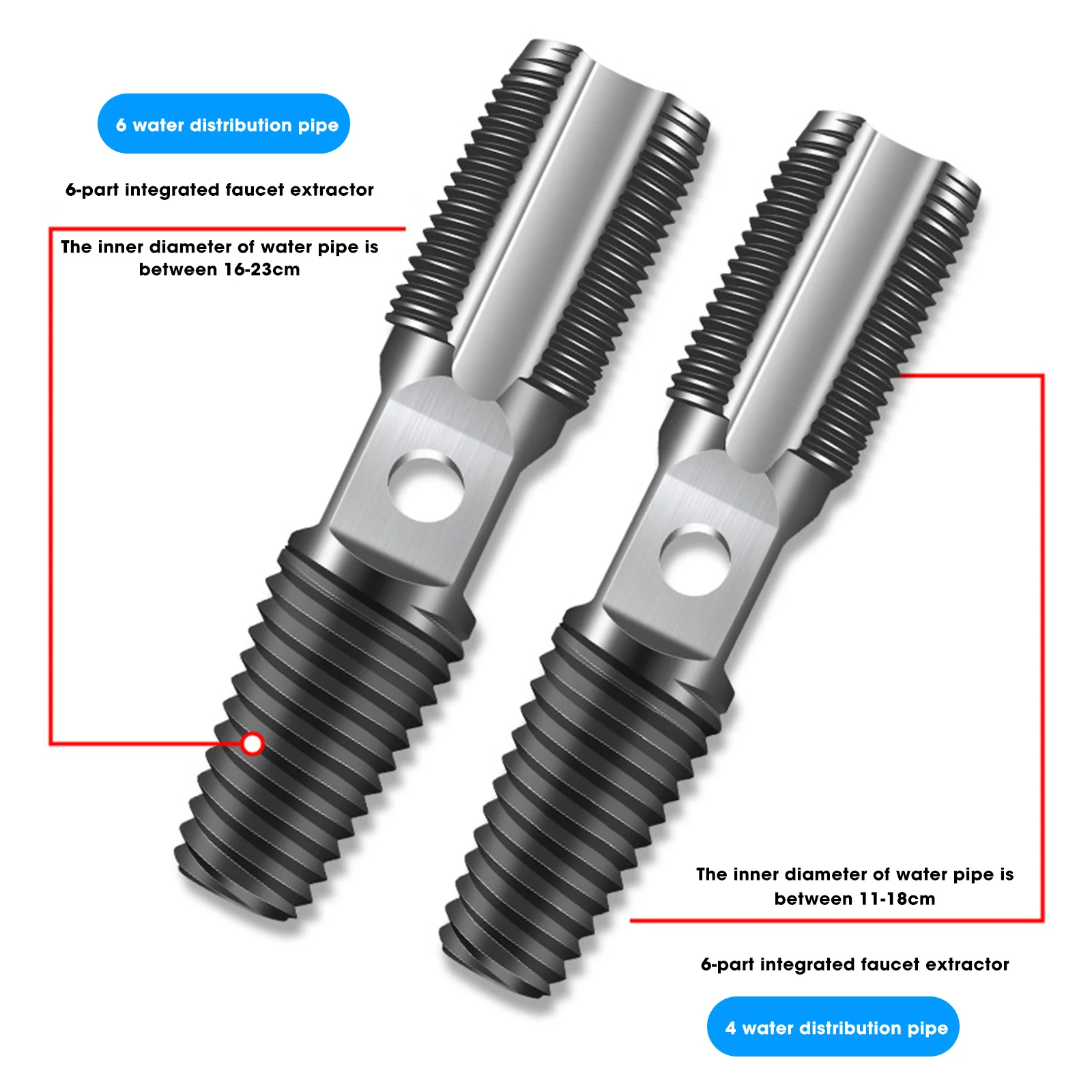 Estrattore di filo rotto 2 in 1 Rubinetto Tubo dell'acqua Valvola triangolare Kit estrattore di viti Punte da trapano per vite con bullone di filo danneggiato rotto