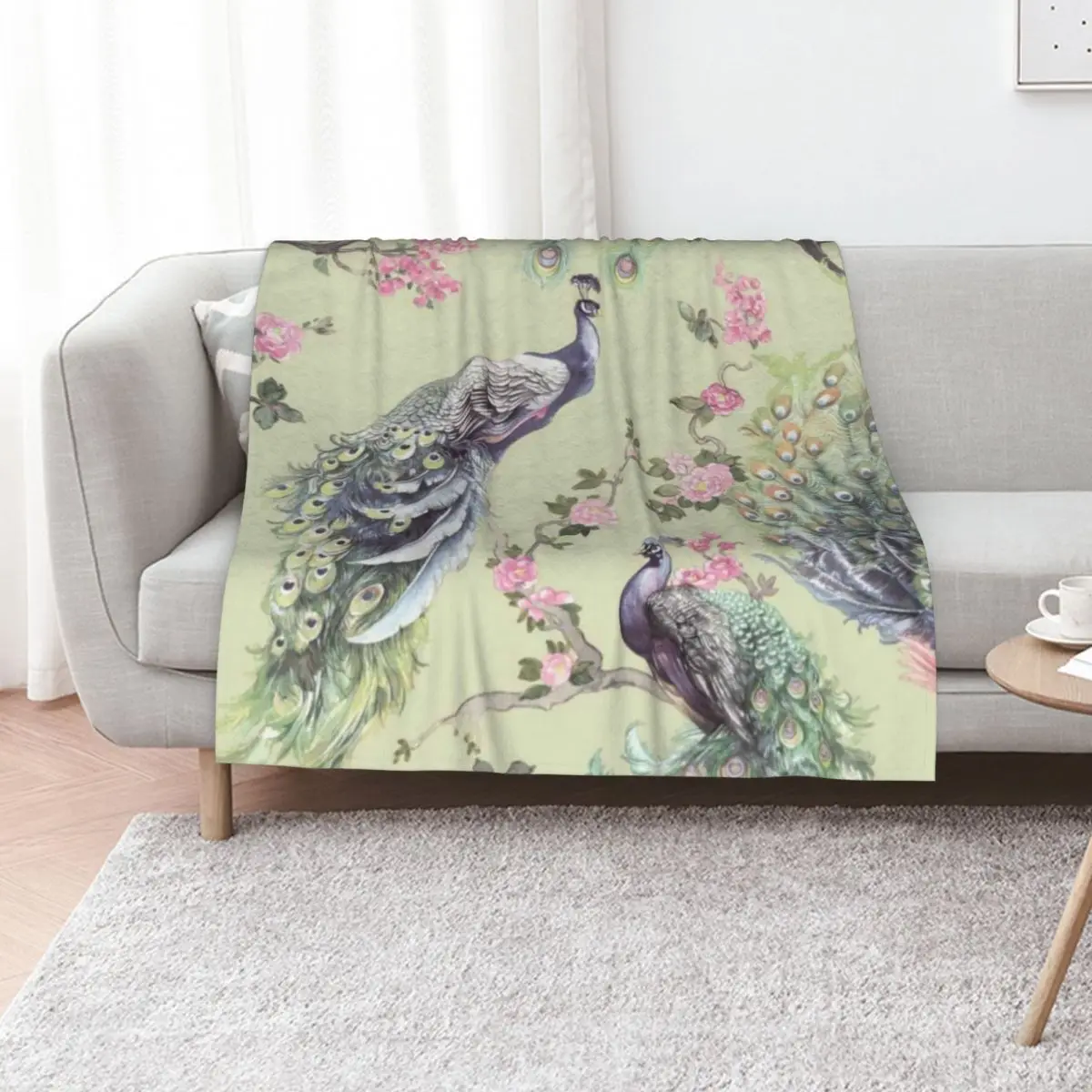 Feathers Fly Exotic Cluster Menali Peacock Throw Blanket Picnic heavy to sleep Travel Hairys Decorative Beds Blankets