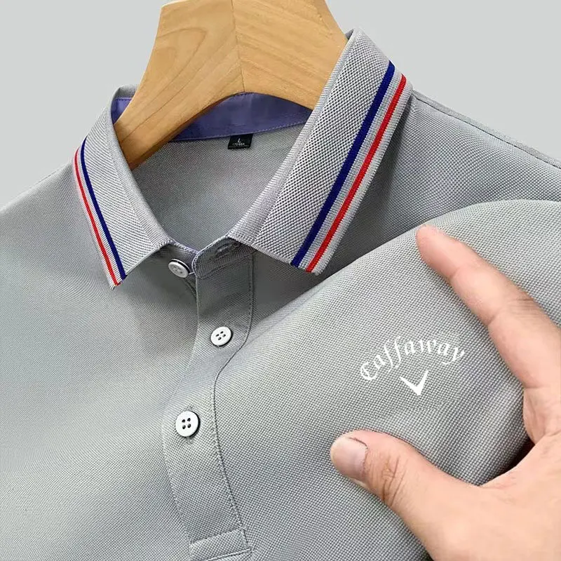 Men's breathable hot selling T-shirt, business casual POLO shirt, summer fashion short sleeved golf sports top image 4
