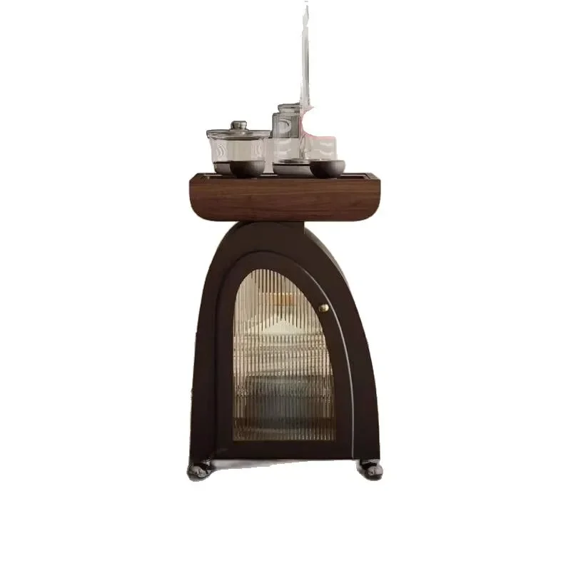 Light luxury movable, tea table with kettle, designer Italian minimalist small tea table