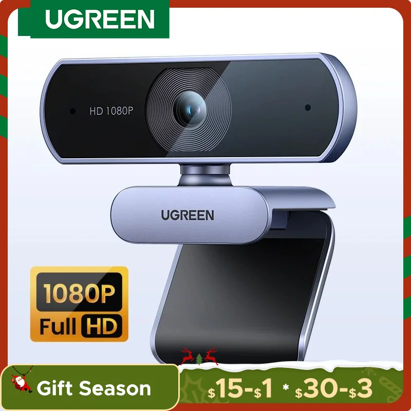 UGREEN USB Webcam 1080P HD Mini Webcam For Laptop Computer Web Camera Dual Microphones for Youtube Zoom Video Calling 2K web cam