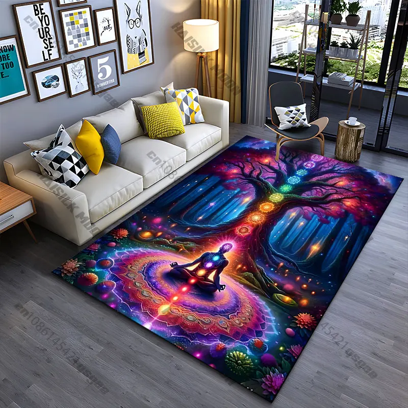 Spiritual alignment and universal connection carpet Yoga living room room decor children's crawling mat doormat area rug