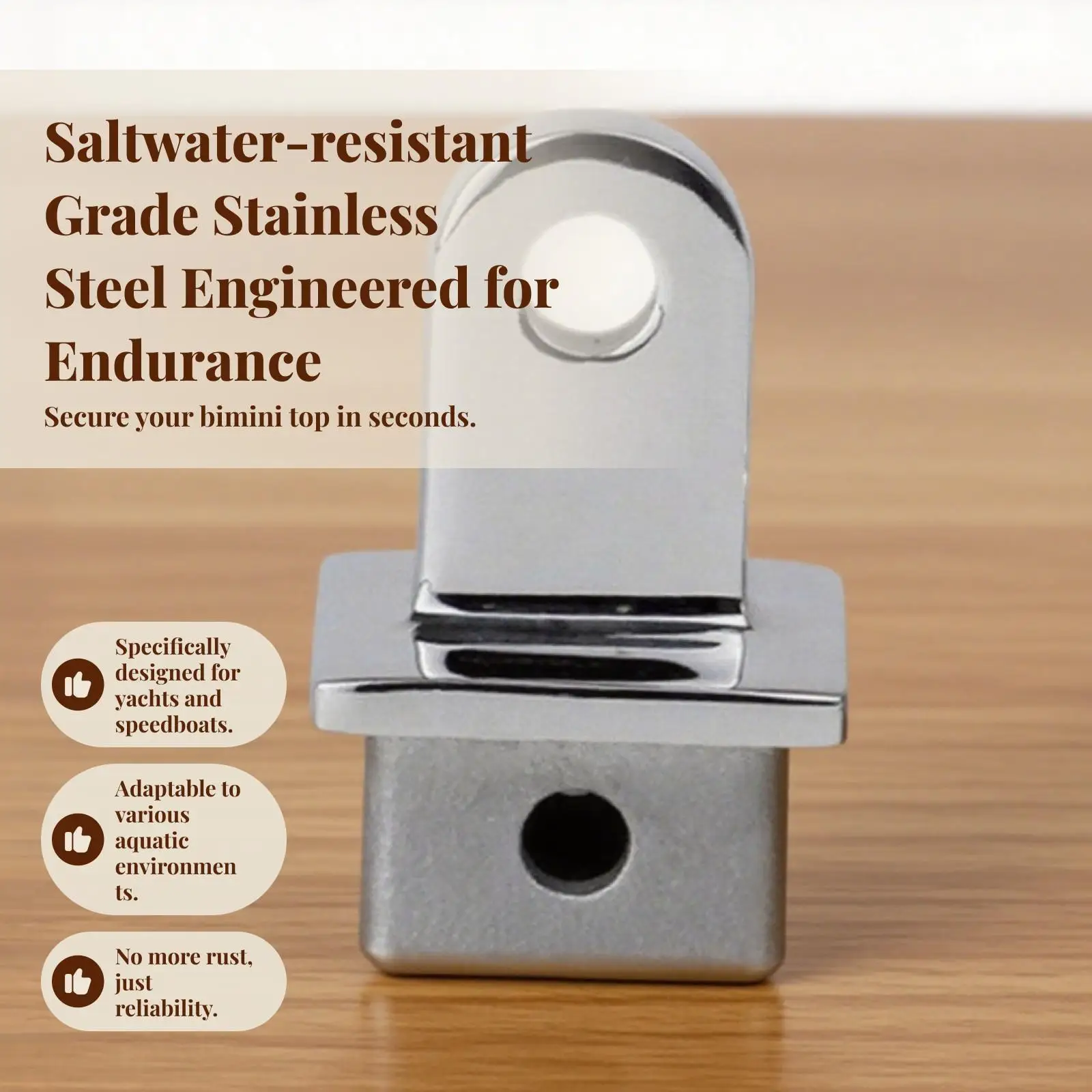 الثقيلة مربع أعلى العين نهاية غطاء بيميني المظلة قوارب تركيبات الفولاذ المقاوم للصدأ للقارب الصلب وإكسسوارات الصيد #3