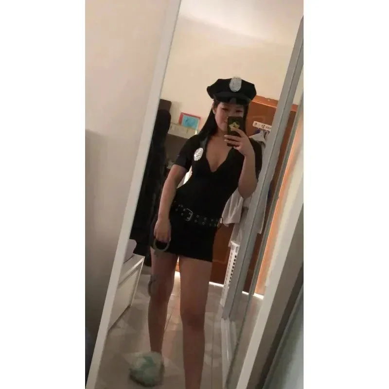 SN60 S-XXXL رائجة البيع امرأة مثير زي الشرطة الكبار شرطي ضابط موحدة هالوين الشرطيات تأثيري فستان بتصميم حالم 1 و 2