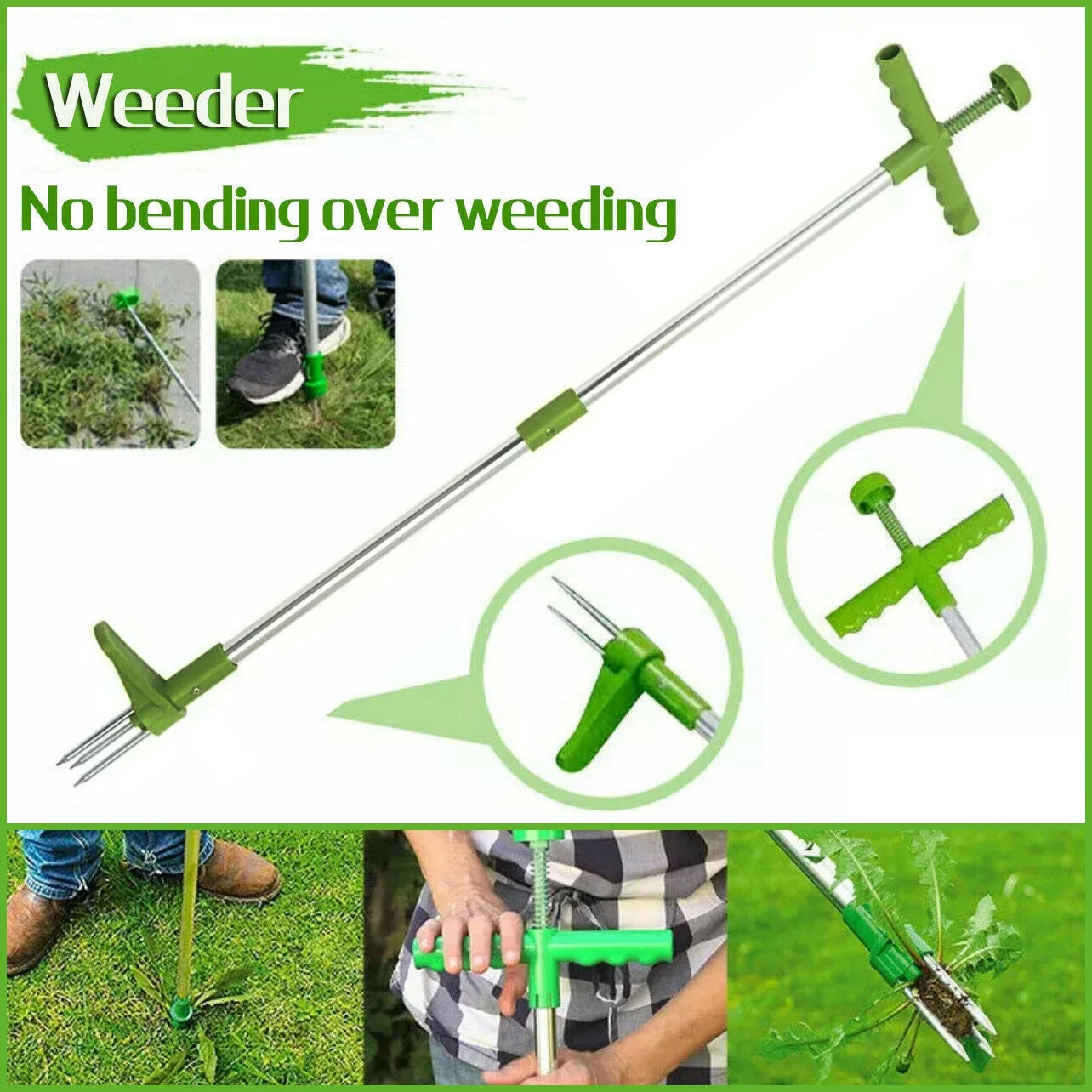 Weed Puller Long Handle Stand Up Weeder Garden Weeding Tool Weed Hound Weed Puller For Dandelion,, Standup Weed Root Grabber