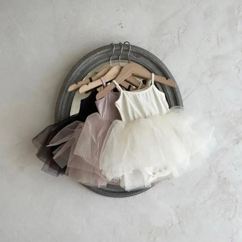 2026 صيف جديد طفلة أكمام حبال ارتداءها الصلبة لطيف الرضع فتاة شبكة فستان الأميرة القطن طفل الملابس 0-24 متر