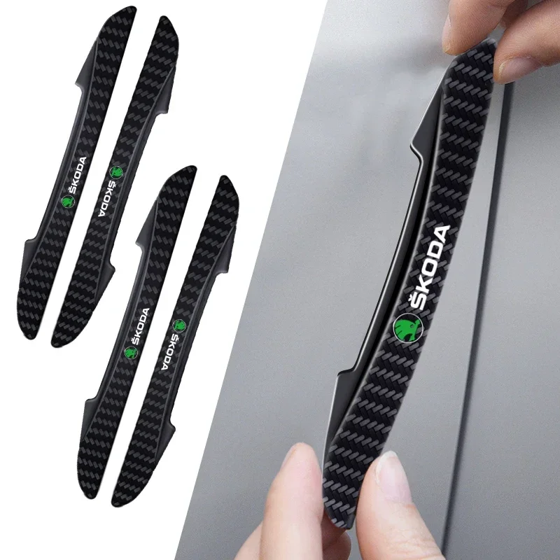Pegatinas de barra protectora anticolisión para puerta de coche, 4 Uds., para Skoda Octavia Fabia Kamiq Kapoq Kodiaq Rapid SCALA Superb A5 A7 RS Yeti