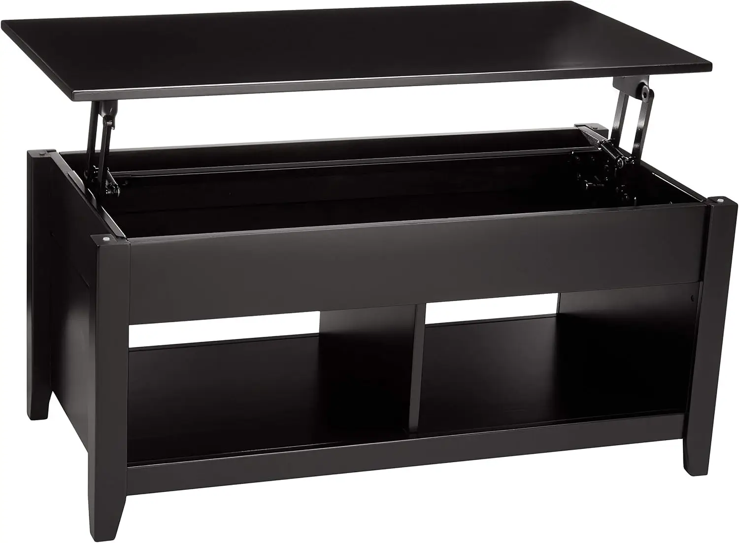 Basics Lift-Top Storage Rectangular Coffee Table, Black, 40 in x 18 in x 19 in