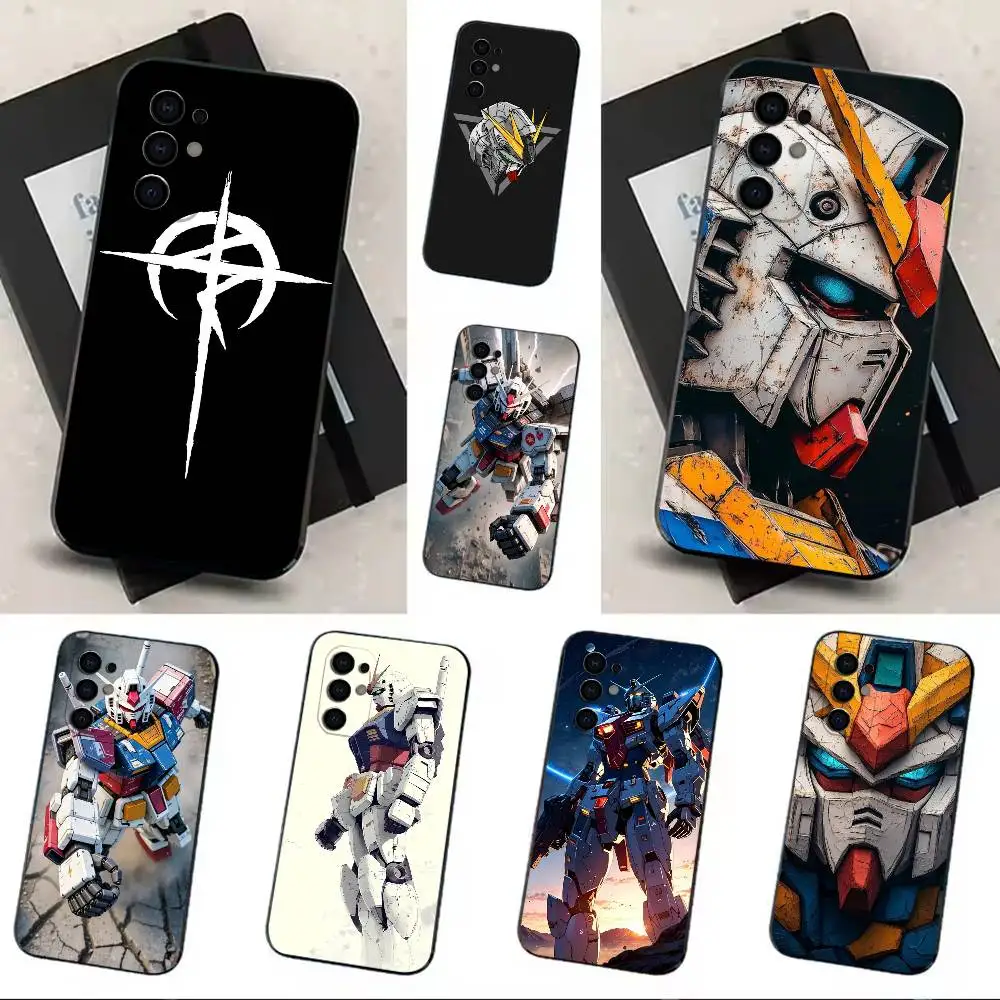 cool anime Mobile Suit Gundam Phone Case Soft Black Case For Samsung S24,S30,S21,S23,S22,S20,Ultra,S25,Plus