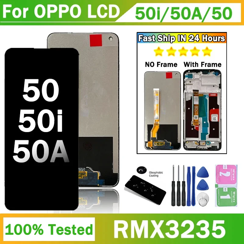 OEM For Oppo Realme Narzo 50 50i 50A LCD Display Touch Screen Digitizer Assembly RMX3286  RMX3235 RMX3430 Display With Frame