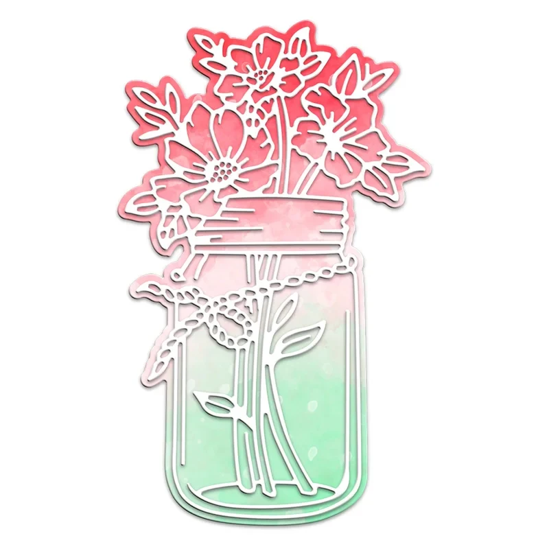 Flower Arrangement Bottle Metal Cutting Dies For DIY Dies Scrapbook Embodying Handmade Paper Card Decorative Craft