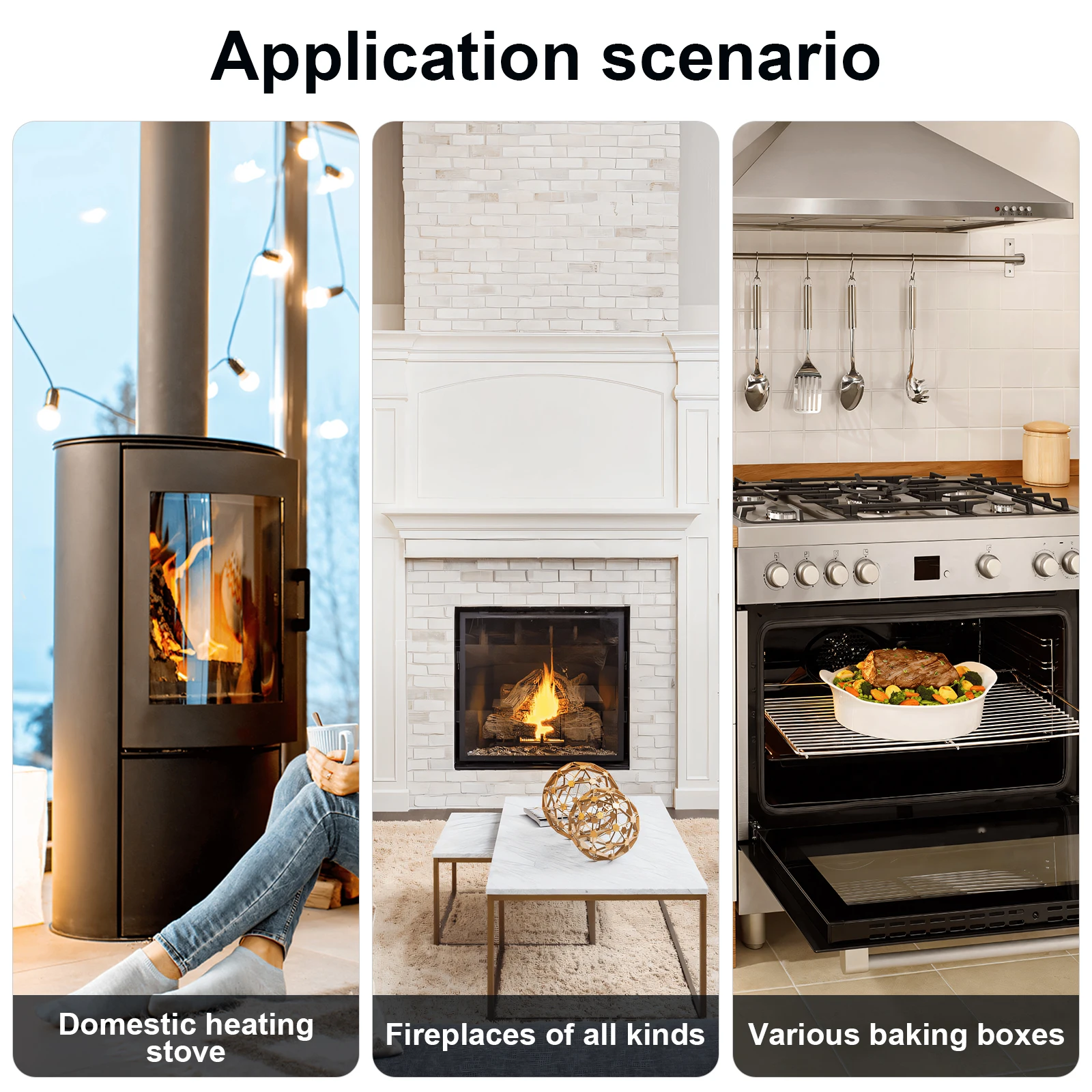 

1 Roll Flat Fiberglass Stove Rope Wood Stove Door Gasket High Temp Resistant Fire Rope Log Burner Gasket Seal Fireplace Trim Kit