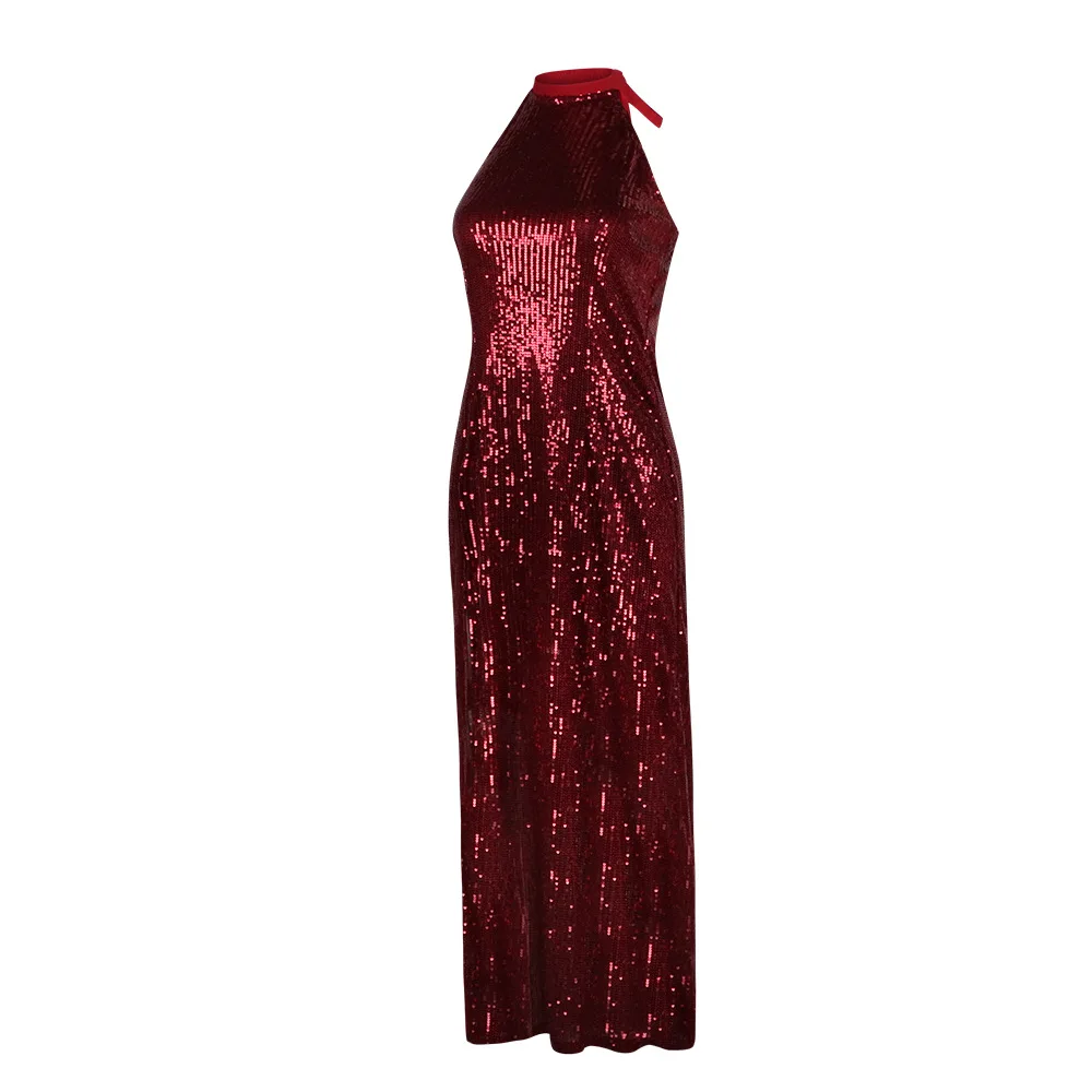 John Wick Ballerina Eve Rooney Halloween Cosplay Costume Movie Red Shining Dress Long Skirt Full Set Stage Party Outfit view 3