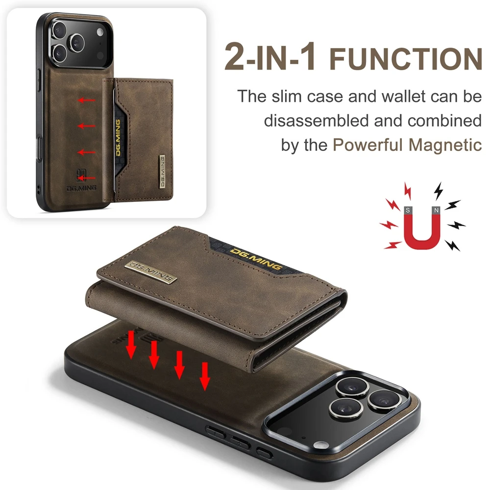2 in 1 Wallet Leather Case for Iphone 18 Promax 17 Pro Max Air 17E 16E 16 Plus 15 14 13 12 Cash Cards Bag Kickstand Back Cover view 2