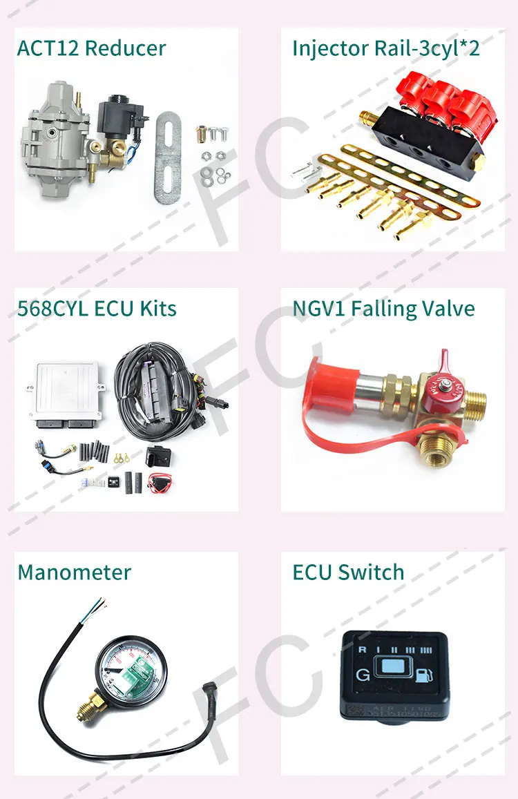 6 cylinder efi caburator cng conversion kit dual fuel natural gas vehicle gnv fuel injection kits for generator