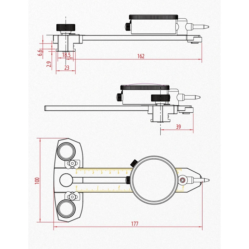 Table Saw Thin Rip Jig Table Saw Jig & Dial Indicator Wood Rip Cutting Guide Marking Gauge For Table Band Saw Router