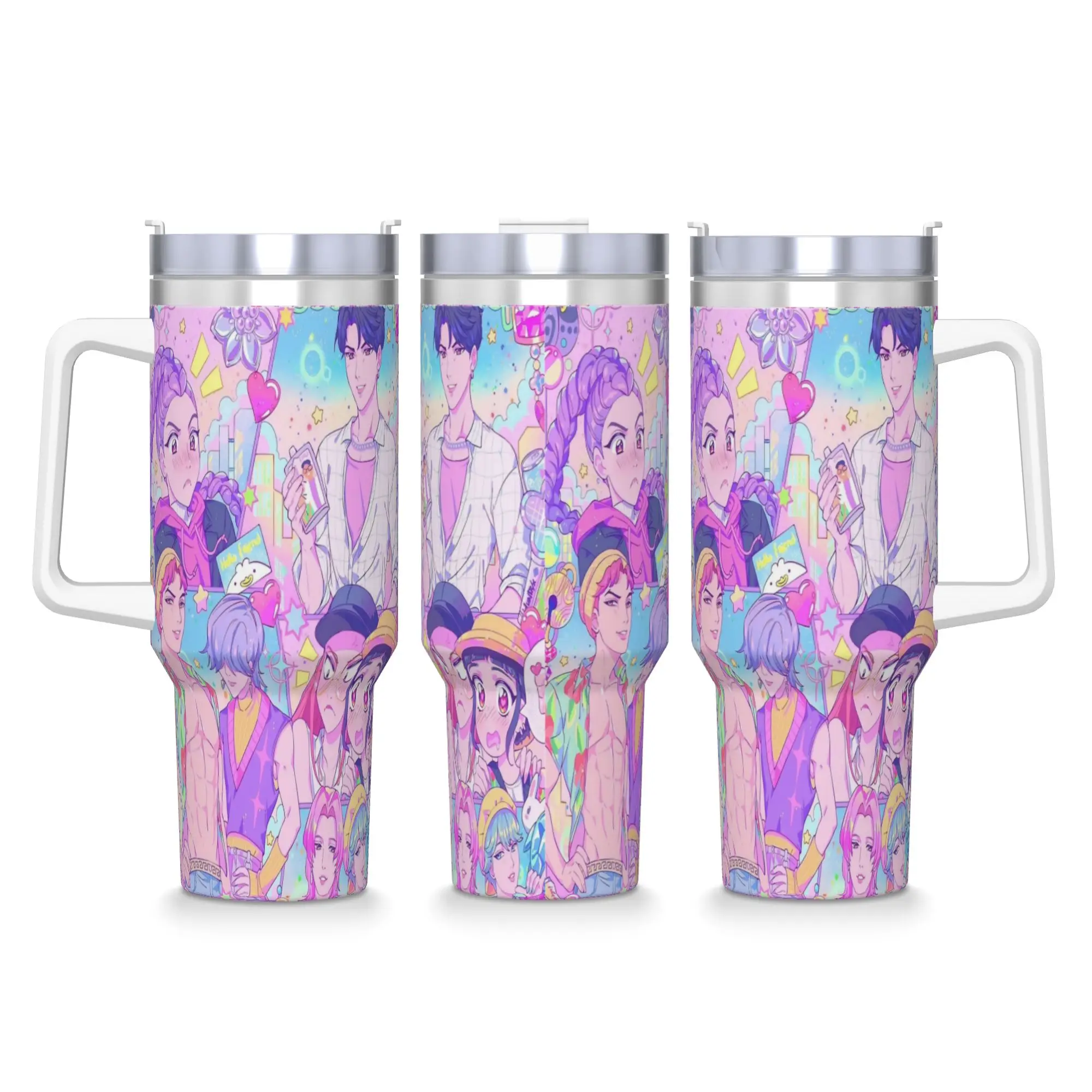 

K-Pop Demon Hunters Pop Saja Boys Stainless Steel Tumbler Travelist Car Mugs Thermal Mug Cold and Hot Milk Tea Water Bottle