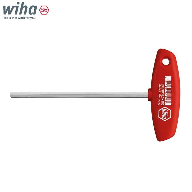 Wiha 00921 L-key with T-handle Hexagon Brilliant Nickel-plated 6.0mm Hex 100mm Shaft Length