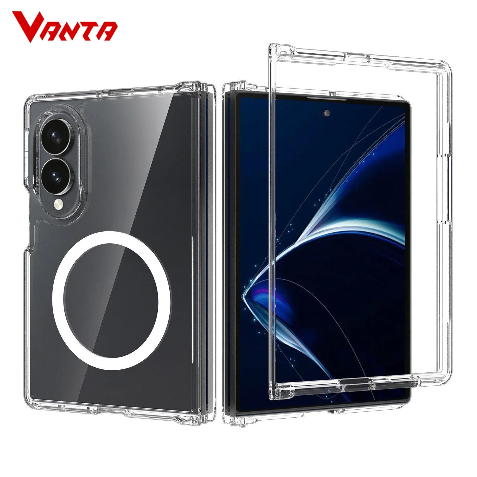 for Magsafe Z Fold8 Wide Transparent PC TPU Wireless Charge Case for Samsung Galaxy Z Fold 8 Ultra 7 6 5 4 Shockproof Fit Cover
