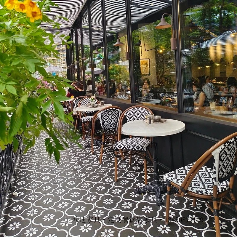 

Garden B & B Table and Chair Coffee Dessert Shop Terrace Restaurant Marble Table and Chair Combination