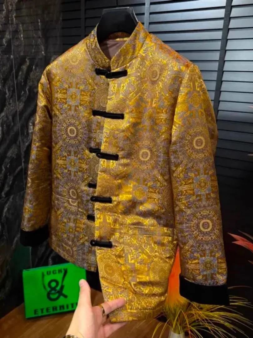 Fashionable Casual Tang Suit Jacket with Embellished Buttons Trendy Elegant Style Perfect for Autumn Winter Seasons