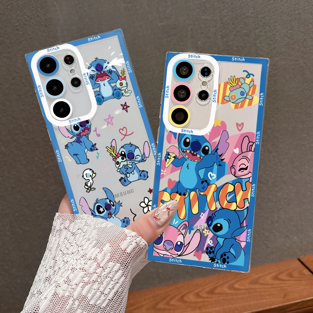 Disneies Stitch Phone Case For Samsung S24 S23 S22 S21 S20 S10 FE Note20 Note10 Plus Ultra Lite 5G Clear Soft TPU Cover