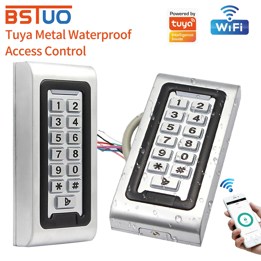 Support Tuya App Wifi 2000 Users Metal RFID Access Control Keypad IP68 Waterproof Outdoors Card Reader Security 12V DC 125Khz