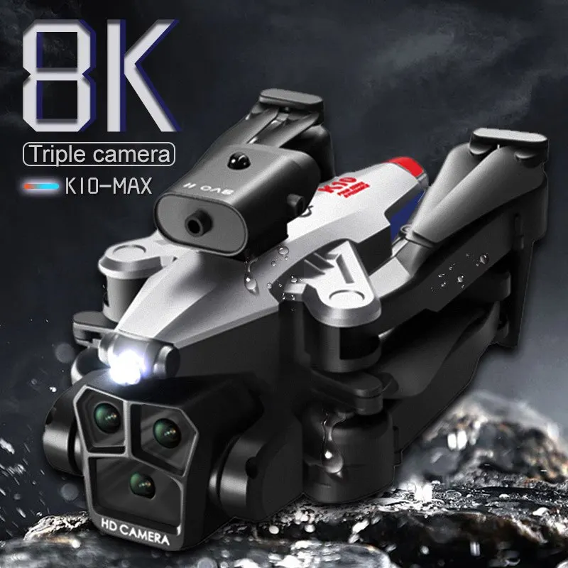 New K10 MAX Drone HD Three ESC Camera Optical Flow Positioning 360° Obstacle Avoidance Wifi FPV RC Foldable Quadcopter Toys Dro