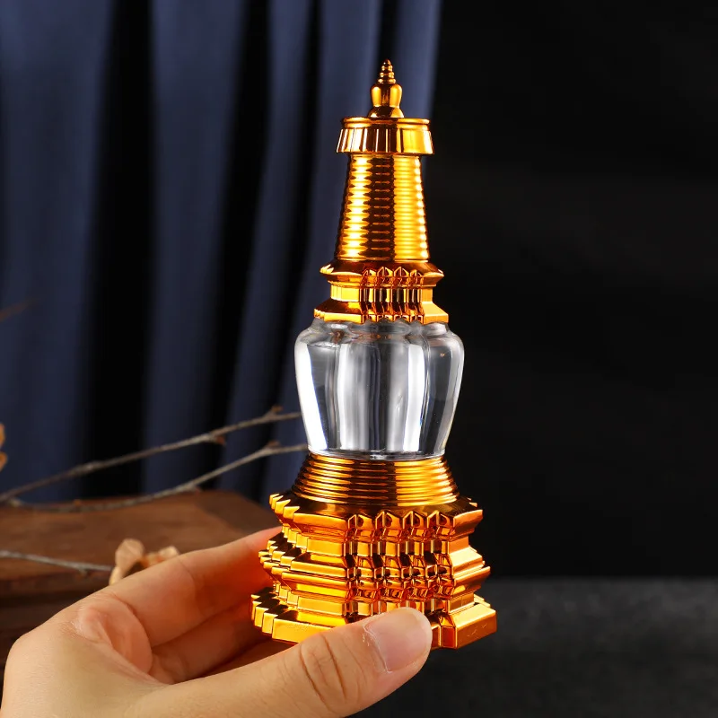 Tantric alloy porcelain material, five true body pagodas, Buddhist pagodas, home furnishings, household acrylic ornaments