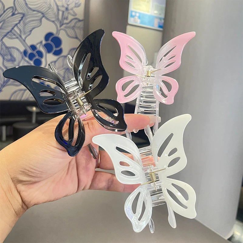 Jelly Butterfly Hair Claw Crab Ponytail Hair Accessories For Women Hair Clips Hairpins Girls Barrettes Headbands