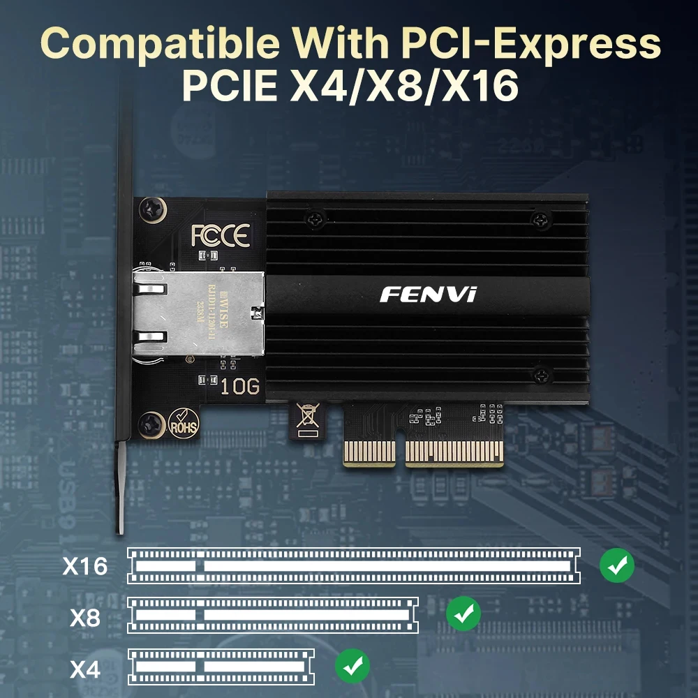 10GBps PCIE para placa de rede RJ45 LAN10 Gigabit Ethernet AQC113 adaptador de rede sem fio para desktop Win10/11