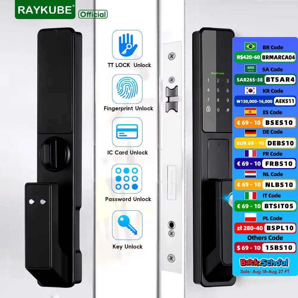 

RAYKUBE V1 Умный дверной замок с отпечатком пальца