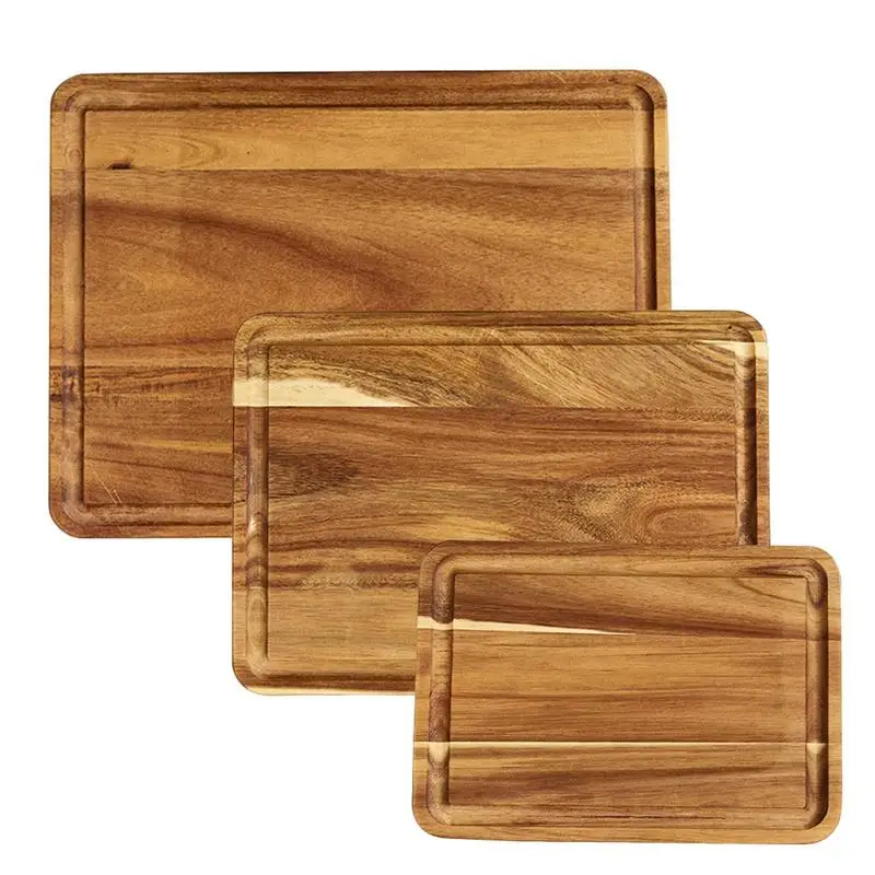 Strong Bamboo Wood Cutting Board Cutting Pad With Juice Grooves Butcher Chopping Block Splicing Chopping Board Kitchen Gadgets