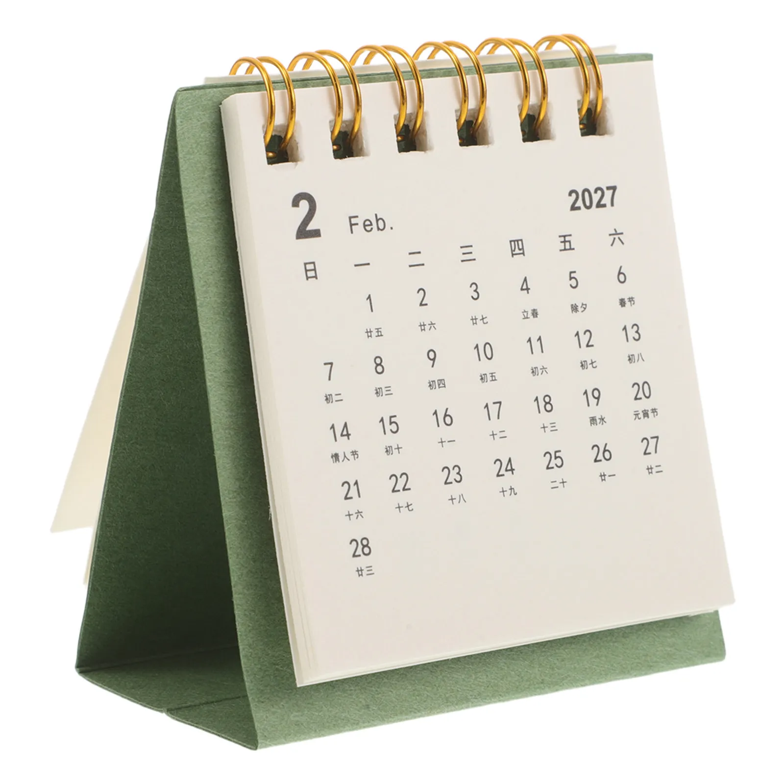 Mini Desk Calendar 2027 Tiny 2026-2027.12 Spiral Bound Portable Standing Planner Space-Saving Academic Organizer Calendar