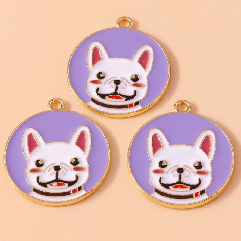 10 Stuks Schattige Email Dier Charmes Husky Corgi Bulldog Puppy Hond Hanger Voor Armband Ketting Handgemaakte Sieraden Bevindingen