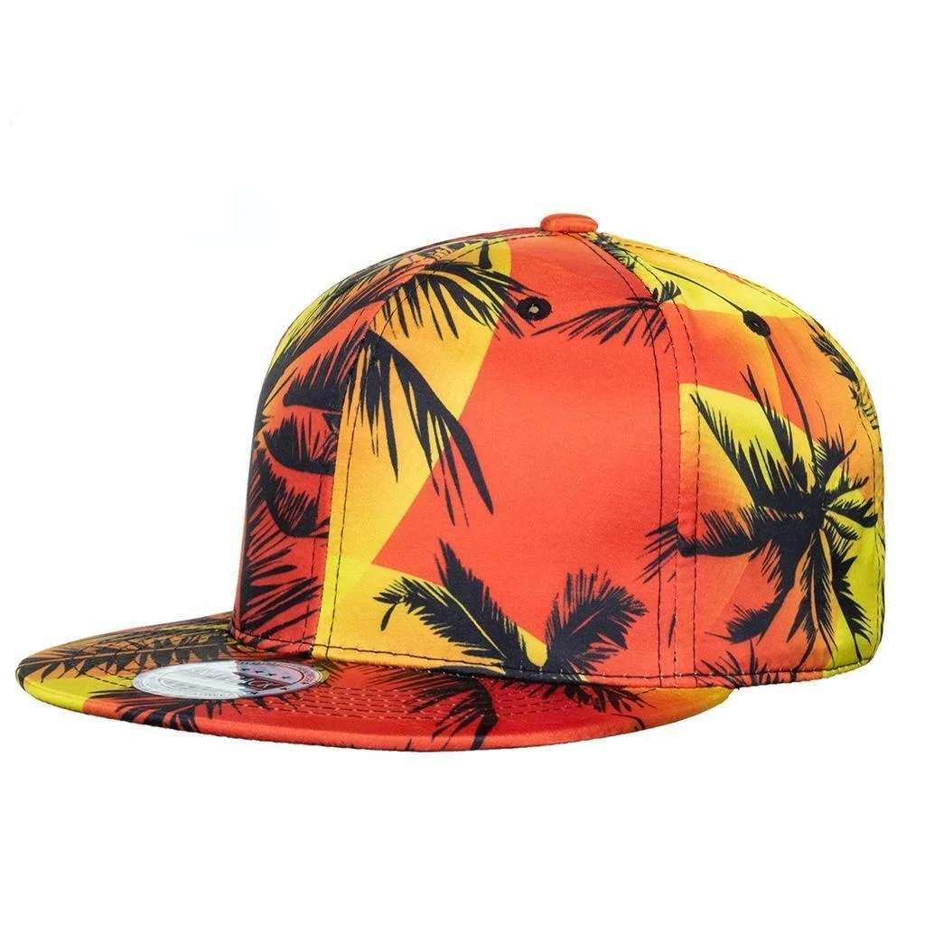 

3d Coconut Trees Printed Snapback Hat Men Women Couple Hip Hop Flat Headwear Outdoor Sport Casual Sun Visor Baseball Caps Gorros