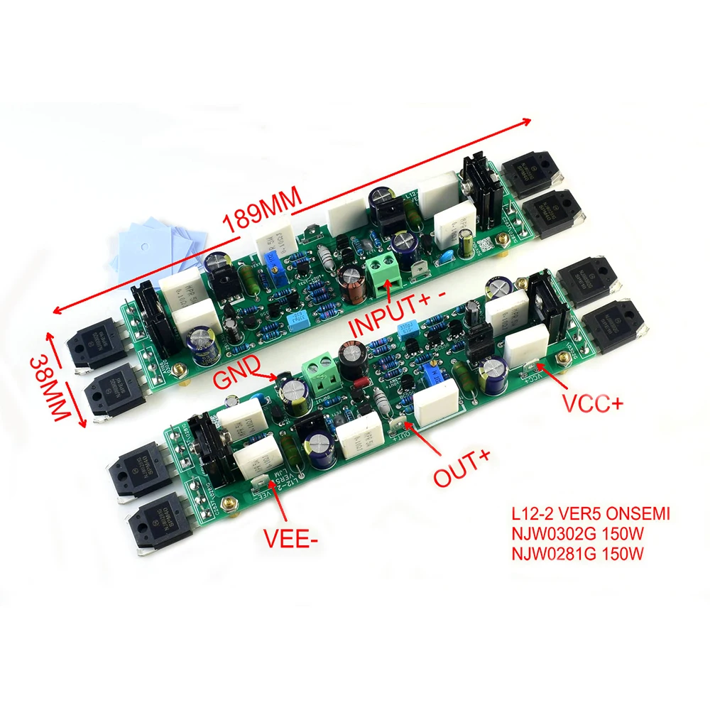 Analyste de bricolage de canal de touristes/carte finie L12-2 VER5 HIFI 120W/8R +/-50V 200W 4R +/-50V LJM carte amplificateur à distorsion ultra-faible