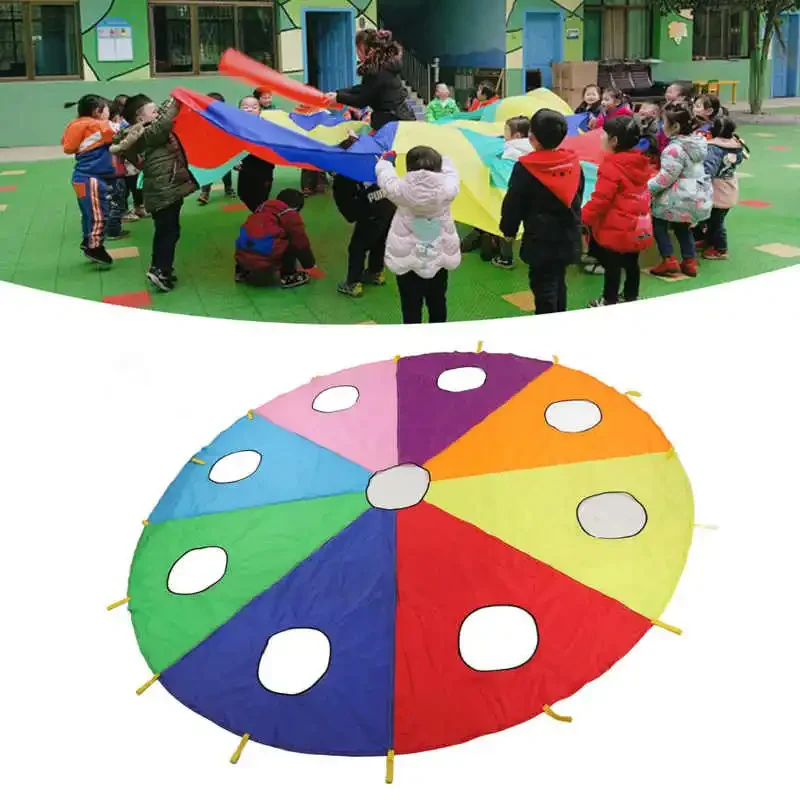 Jeu de Parachute Arc-en-ciel pour Enfant, Jouet d'Extérieur, Interaction Multi-Hypothèque