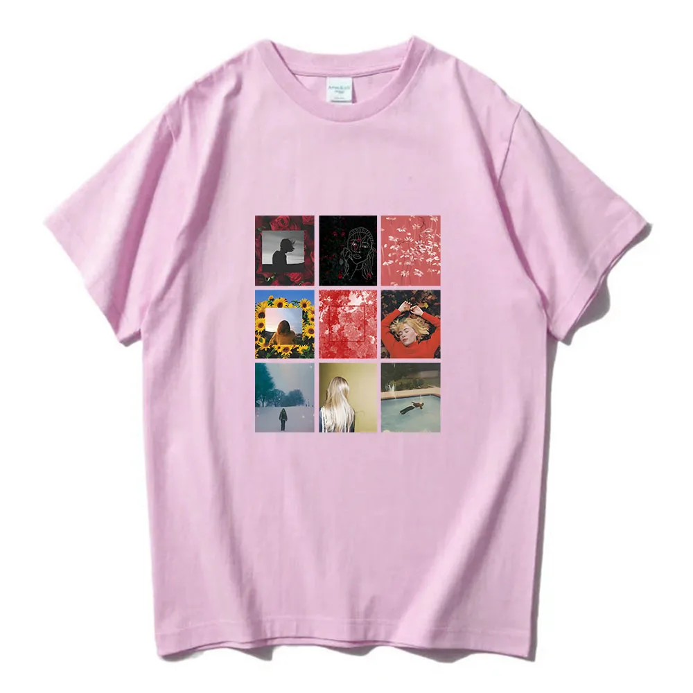 Singer Girl in Red T-shirts Short Sleeve Casual Women/Men Tee-shirt Streetwear Graphic Printing Clothing Summer Cotton Soft Tees